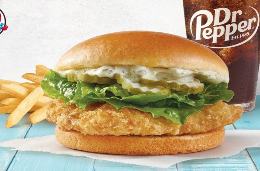 Wendy's Fish Filet Sandwich Sandwich with Dr. Pepper and Fries