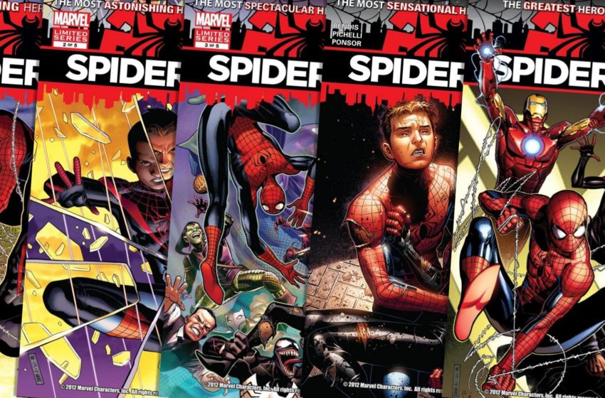 Cover Art of Issues #1-4 of Spider-Men