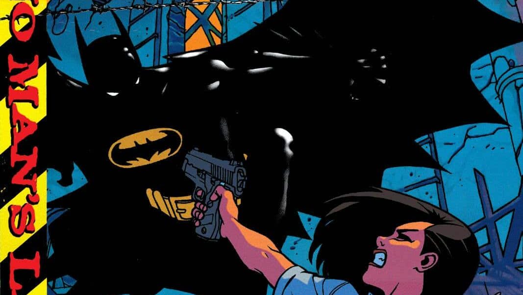 Batman Chronicles #16 Cover, Renee Montoya holds her gun on Batman